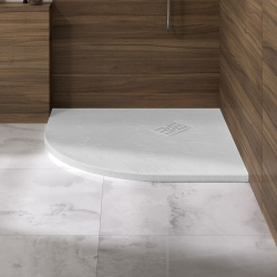 Kinerock Evo quadrant shower tray in white