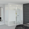 Modulo Corner - Shower Left - Profile White - Glass White