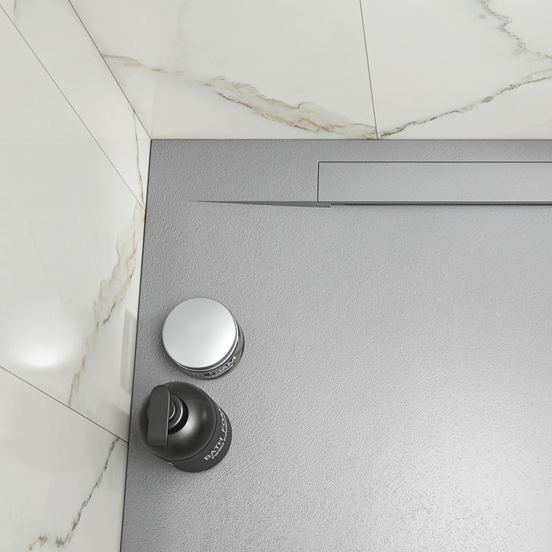 Kineline shower tray in grey close-up