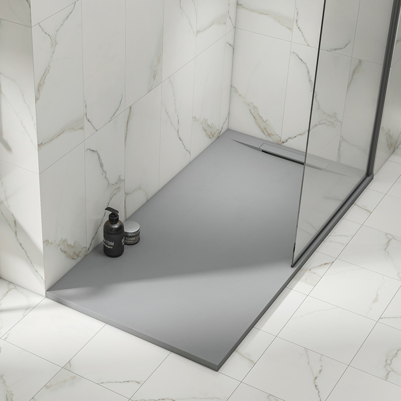 Kineline shower tray in grey corner