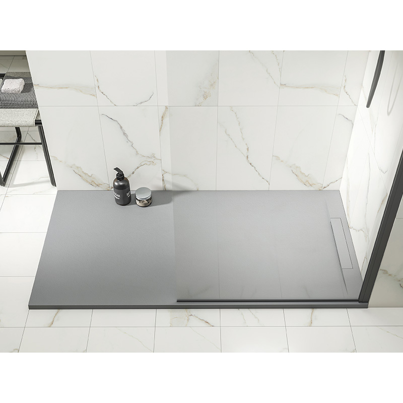 Kineline shower tray in grey walk-in shower